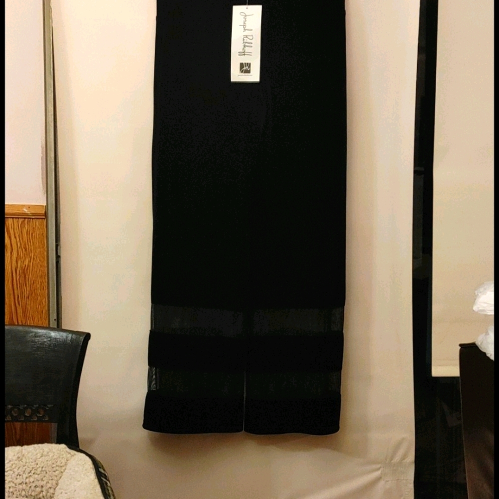 Pair of dressy wide leg black velvet pants